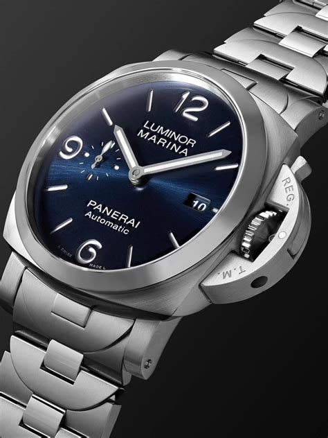 panerai watch blue face|panerai 44mm luminor review.